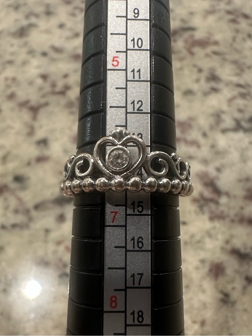 Sterling Silver Crown Heart Tiara Ring 6.5 - Pandora - Picture 5 of 5